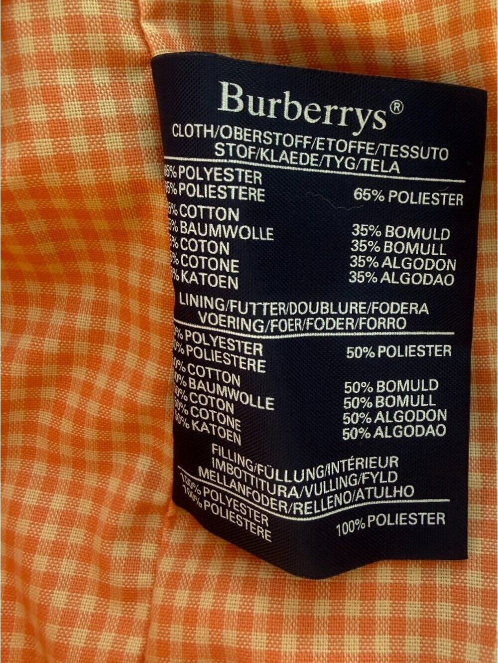 Vintage Burberrys London Orange Gingham Trench Coat 8 Long Belted Rare - Picture 2 of 6